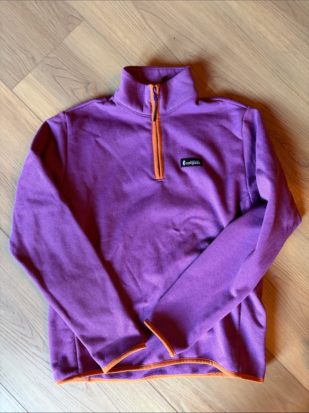 cotopaxi Purple Fleece Quarter-Zip with Orange Trim
